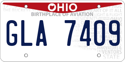 OH license plate GLA7409