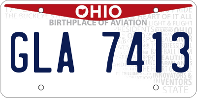 OH license plate GLA7413