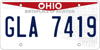 OH license plate GLA7419