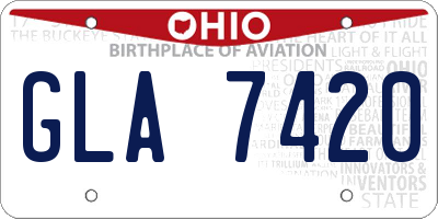 OH license plate GLA7420