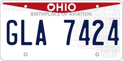 OH license plate GLA7424