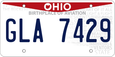 OH license plate GLA7429
