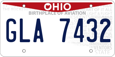 OH license plate GLA7432