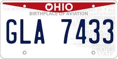 OH license plate GLA7433
