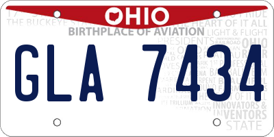 OH license plate GLA7434