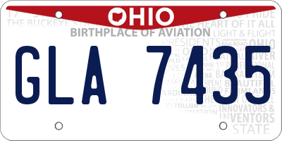 OH license plate GLA7435