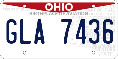 OH license plate GLA7436