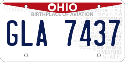 OH license plate GLA7437