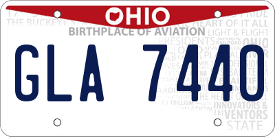 OH license plate GLA7440