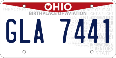OH license plate GLA7441