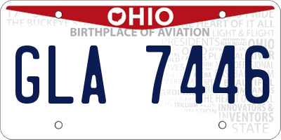 OH license plate GLA7446