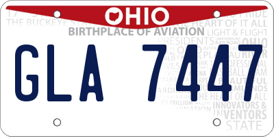 OH license plate GLA7447