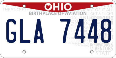 OH license plate GLA7448