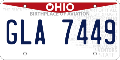 OH license plate GLA7449
