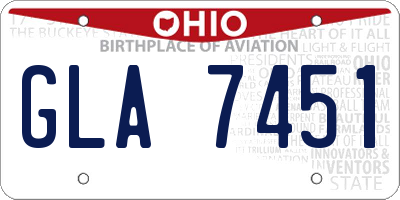 OH license plate GLA7451