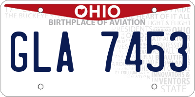 OH license plate GLA7453