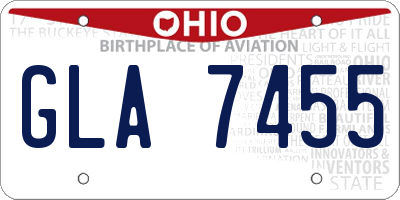 OH license plate GLA7455