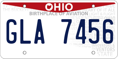 OH license plate GLA7456