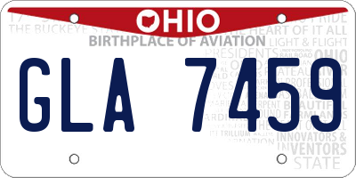 OH license plate GLA7459