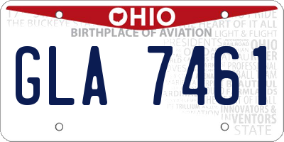 OH license plate GLA7461