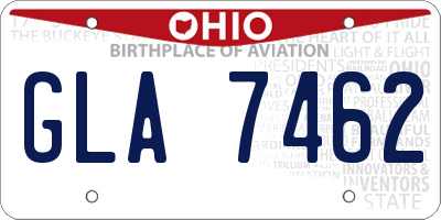 OH license plate GLA7462