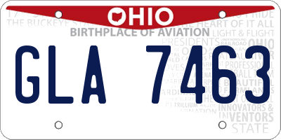 OH license plate GLA7463