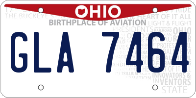 OH license plate GLA7464