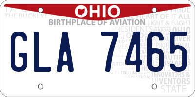 OH license plate GLA7465