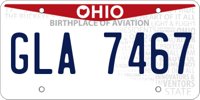OH license plate GLA7467