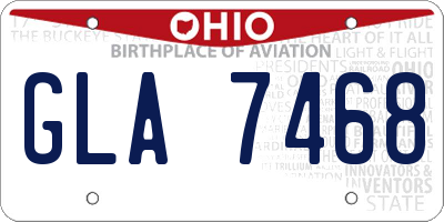 OH license plate GLA7468