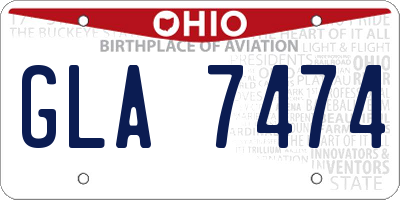 OH license plate GLA7474