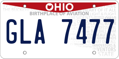 OH license plate GLA7477
