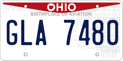 OH license plate GLA7480