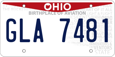 OH license plate GLA7481