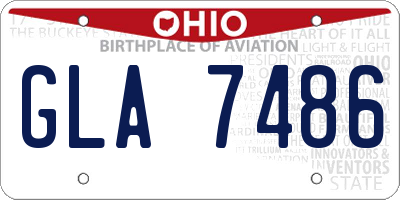 OH license plate GLA7486