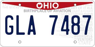 OH license plate GLA7487