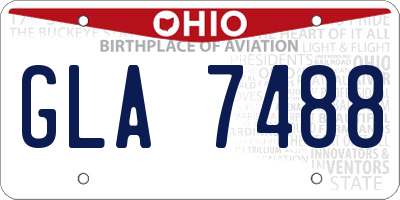 OH license plate GLA7488