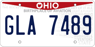 OH license plate GLA7489