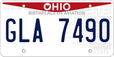 OH license plate GLA7490