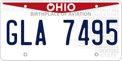 OH license plate GLA7495