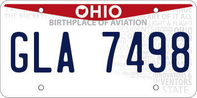 OH license plate GLA7498