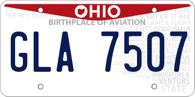 OH license plate GLA7507
