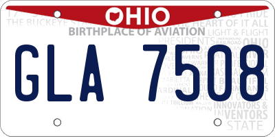OH license plate GLA7508