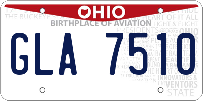 OH license plate GLA7510