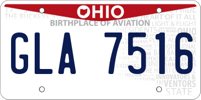 OH license plate GLA7516