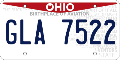 OH license plate GLA7522