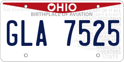OH license plate GLA7525