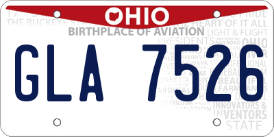 OH license plate GLA7526