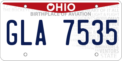 OH license plate GLA7535