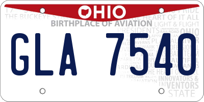OH license plate GLA7540